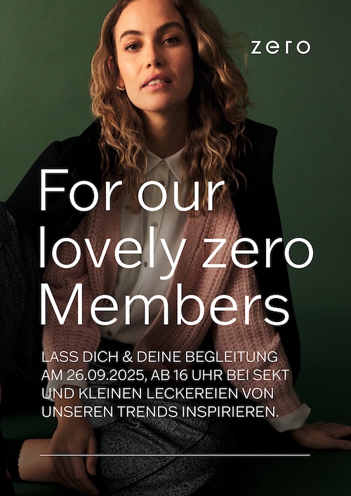 Plakat für das zero Member Shopping Event